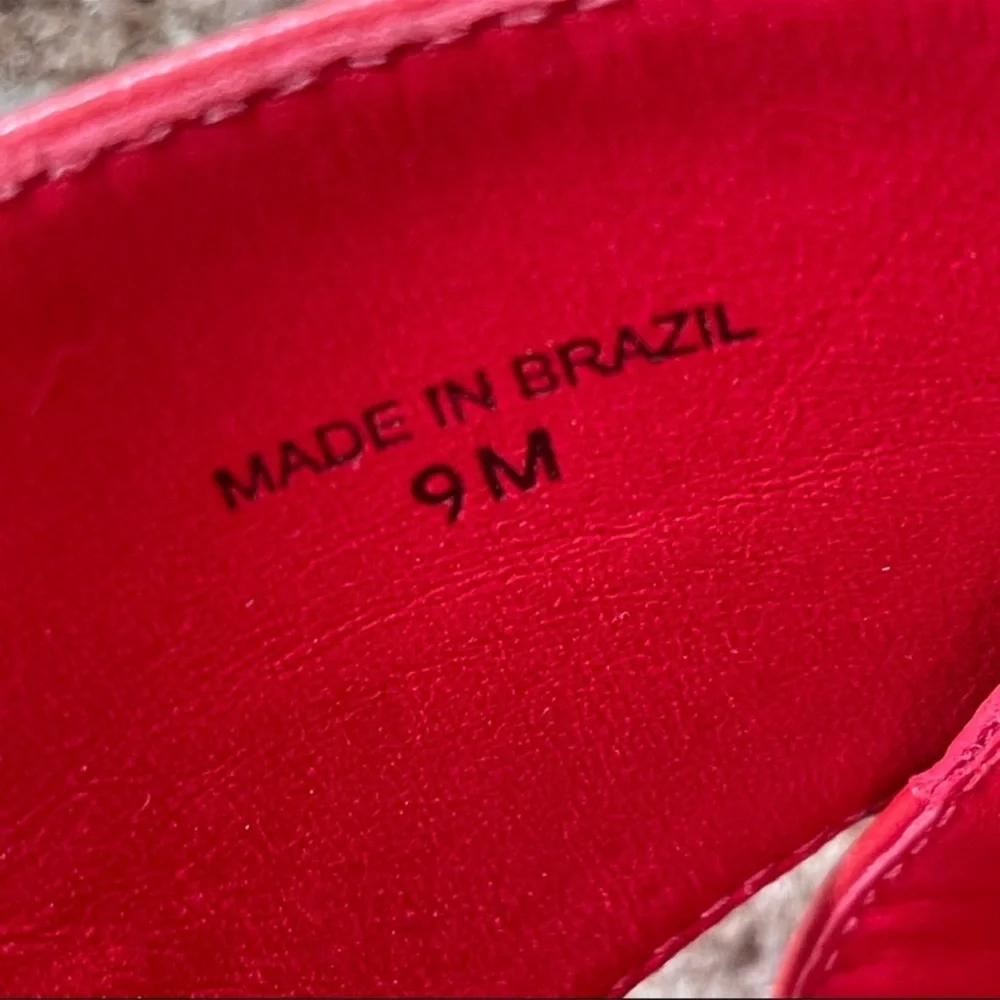 Kate Spade New York Felda Red Leather Mule Wrap Sandals Size 9m - Picture 11 of 13